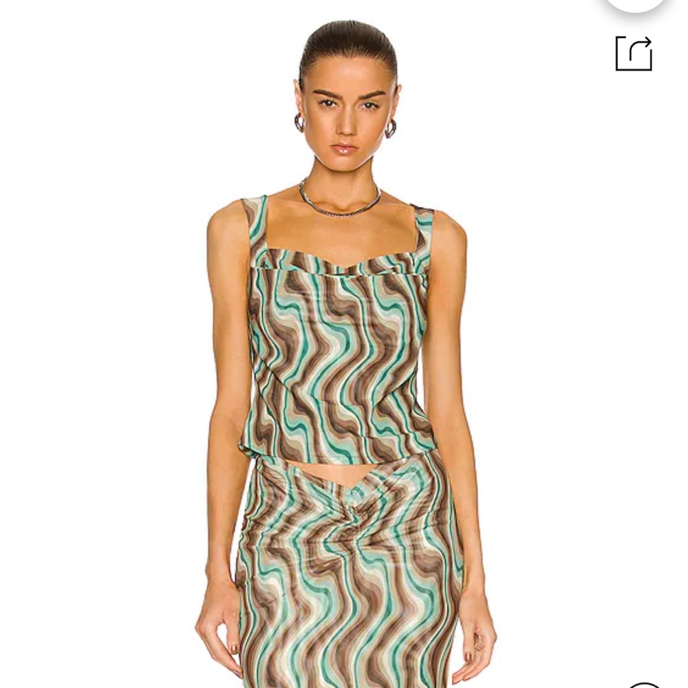 Miaou Imogene Corset Top In Mint Chocolate Swerve